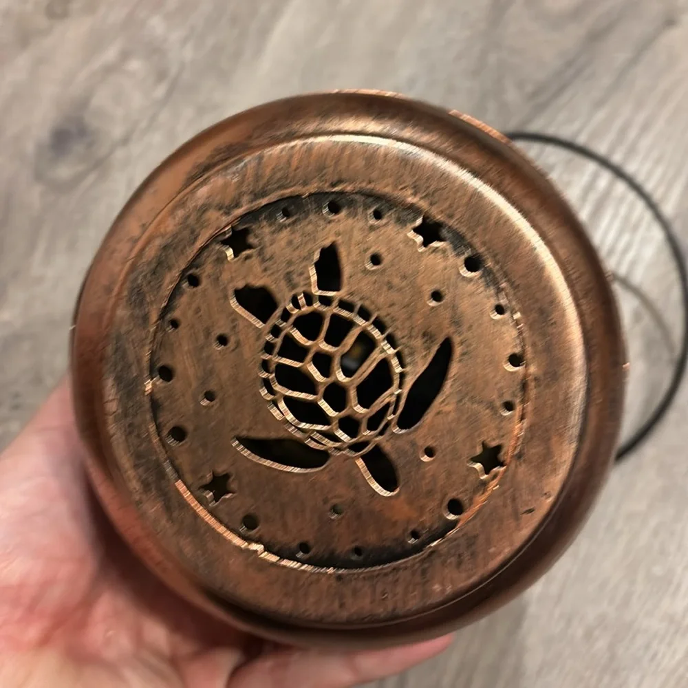 Copper Lantern with Turtle Design